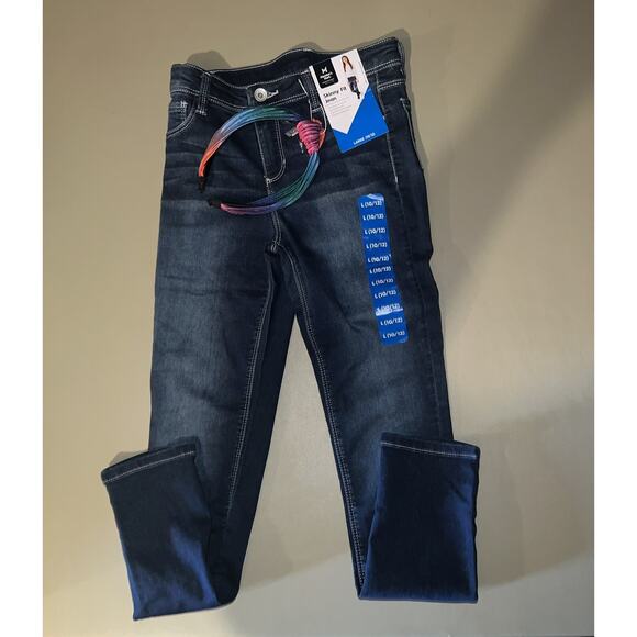 Members Mark Skinny Fit Jean Mid Rise Girls Size L(10/12) With Hair Band - Picture 1 of 5